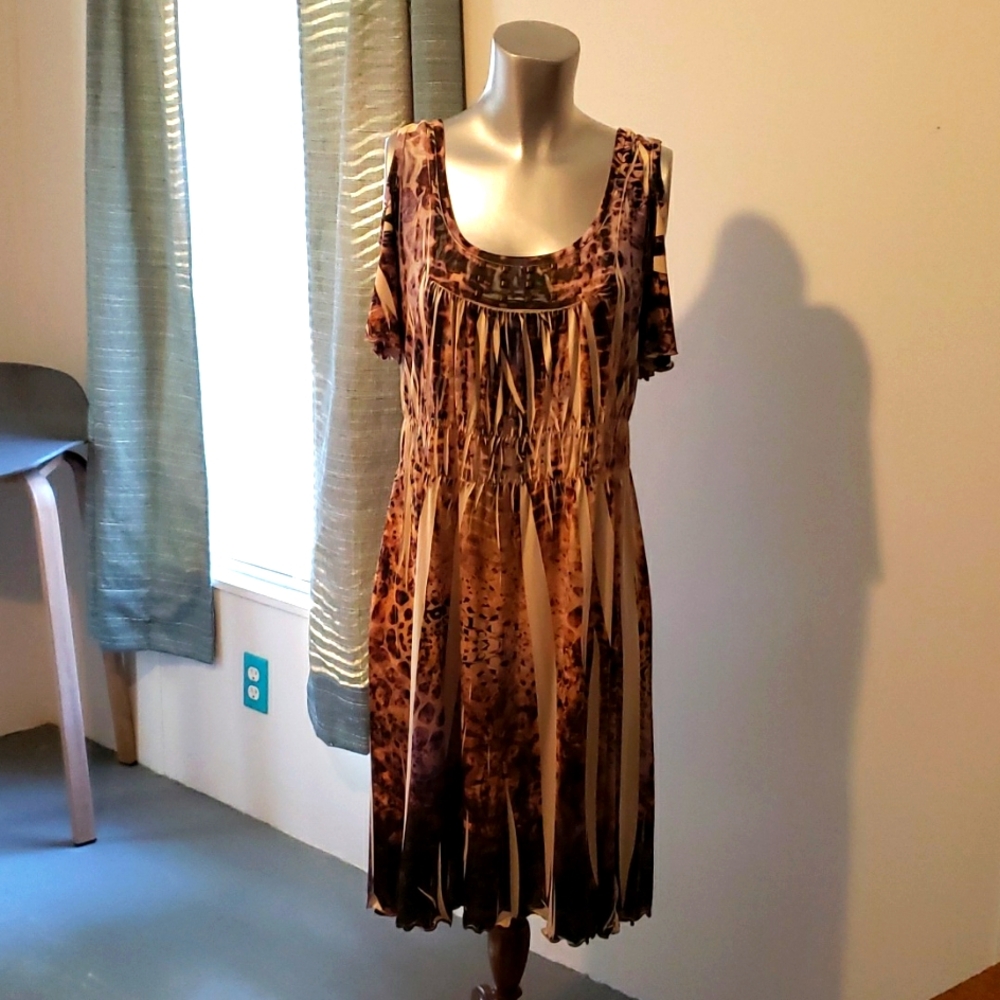 one world live and let live Summer Dress with Cut Out Sleeves Embellished Bodice